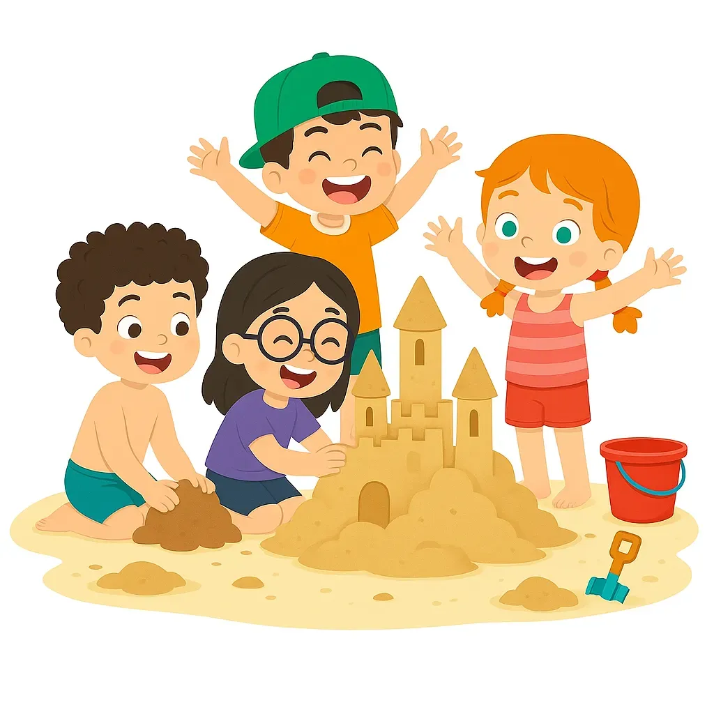 Дети играющие на море